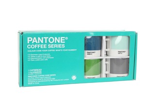 PANTONE - 4 ESPRESO PUODELIŲ IR LĖKŠTUČIŲ RINKINYS