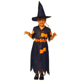 RAGANOS SUKNELĖ ORANŽINĖ/JUODA VAIKAMS - 98 DYDIS