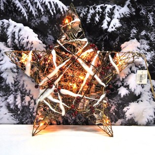 DIDELĖ &Scaron;VIEČIANTI KALĖDINĖ ŽVAIGŽDĖ DEKORACIJA 45 CM (2 vnt.)