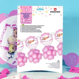 DIDELĖ BALIONŲ GIRLIANDA 2,3 METRAI - ROŽINĖ (3 vnt.)