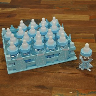 Dekoratyvinė Dėžutė su 20 Mini Buteliukų - Mėlyna