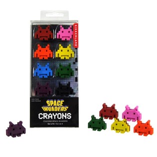 8 VNT. „SPACE INVADERS“ VAŠKINĖS KREIDELĖS DĖŽUTĖJE (12 vnt.)