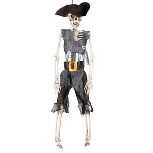 Pakabinamas skeletas: Piratų kapitonas 40 cm (6 vnt.)