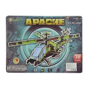 Didelis 3D galvosūkis &ndash; &bdquo;Apache&ldquo; sraigtasparnis (3 vnt.)