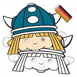 8 vnt. SPALVINIMO KAUKĖS &bdquo;WICKIE VIKING&ldquo; + PIE&Scaron;TUKAI (12 vnt.)