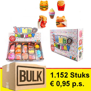MEGA BULK PASIŪLYMAS - JUMBO SQUISNY EKRANE (1 152 vnt.)