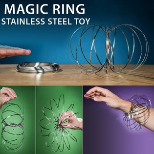 Magi&scaron;ki žiedai / Flow Rings - Kinetinis 3D žiedas - SIDABRAS | ANT KORTELĖS (12 vnt.)