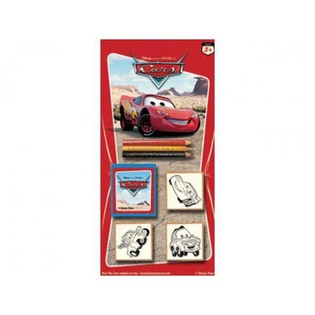 Didelis Disney Cars Spalvinimo ir Antspaudų Rinkinys (24 vnt.)