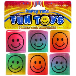 6 VNT. MINI SMILEY SPIRALĖS &Oslash;3.5 CM MAI&Scaron;ELYJE (6 MAI&Scaron;ELIAI)