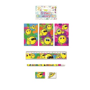 5 DALIŲ RA&Scaron;YMO REIKMENŲ RINKINYS &bdquo;SMILEY&ldquo; (24 vnt.)