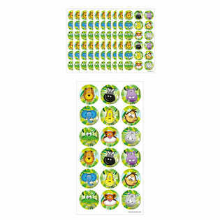FUN STICKERS &ndash; DŽIUNGLĖS, 18 LIPDUKŲ LAPE (10 vnt.)