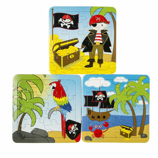 Piratų dėlionių rinkinys - 14 x 14 cm (50 vnt.)