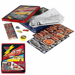 DISNEY CARS 3D Kūrybinis Rinkinys Metalinėje Dėžutėje (12 vnt.)