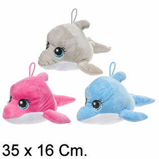 DIDELIS PLIU&Scaron;INIS DELFINAS, 35 CM - SPALVŲ MI&Scaron;INYS (6 vnt.)