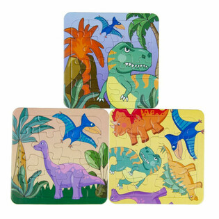 Dinozaurų dėlionių rinkinys - 14x14 cm (50 vnt.)