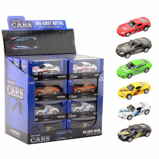 DIE CAST SUPER SPORTINIAI AUTOMOBILIAI, 1:43 MASTELIS EKSPOZICIJOJE (24 vnt.)