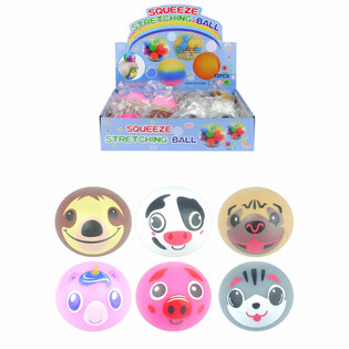 GYVŪNŲ MIX SQUEEZE / ANTISTRESINIAI KAMUOLIUKAI DISPLAY (12 vnt.)