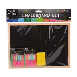 CREA KIDS Kreidinė lenta 29x21CM su kreidomis ir kempine (12 vnt.)
