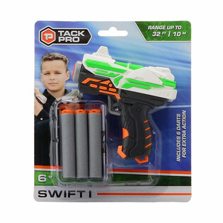Žaislinis pistoletas &bdquo;Tack Pro Swift I&ldquo; su 6 mink&scaron;tomis kulkomis - 11 cm
