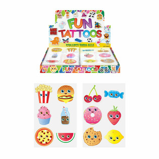 Linksmos tatuiruotės - Maisto veidai Display (96 vnt.)