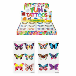 FUN TATTOOS - MODELIS: DRUGELIAI EKSPOZICIJOJE (96 vnt.)