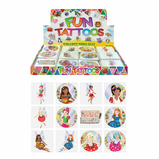 LINKSMOS TATUIRUOTĖS - MODELIS: FĖJA / FAIRY, pakuotėje 12 vnt. EKRANE (48 vnt.)