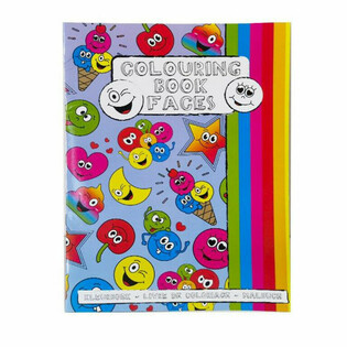 A4 Smiley Spalvinimo Knygelė su Lipdukais (12 Vienetų)