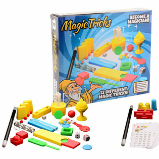 MAGIC TRICKS - DIDELĖ ILIUZIONISTO RINKINIO DĖŽUTĖ SU 12 TRIUKŲ