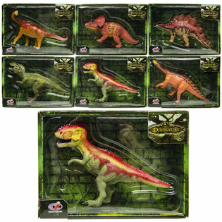 Dinozaurų figūrėlės - Prabangi dovanų dėžutė - Rū&scaron;ių derinys (6 vnt. rinkinys)