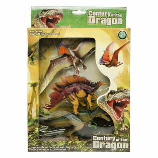 3 DALIŲ DINOZAURŲ ŽAISLINIŲ FIGŪRĖLIŲ RINKINYS - DIDELĖJE DOVANŲ DĖŽUTĖJE (1 vnt.)