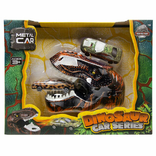 DINOZAURŲ AUTOMOBILIŲ PALEIDIMO PRIEMONĖ - PRABANGI DOVANŲ DĖŽUTĖ (2 VNT.)