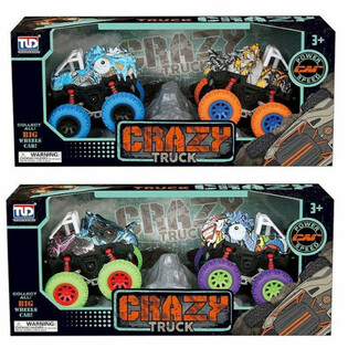2-jų Dalių Inercinių Dinozaurų Monster Truck Rinkinys Prabangioje Dėžutėje