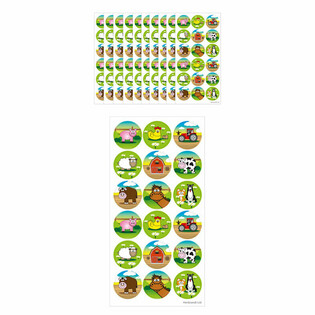 FUN STICKERS - LIPDUKAI ŪKIO GYVŪNAI - 18 LIPDUKŲ LA&Scaron;TE (10 vnt.)