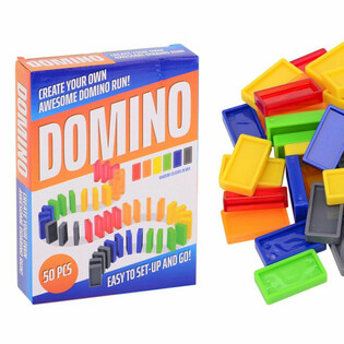 Domino Žaidimo Rinkinys - 50 Kauliukų Dovanų Dėžutėje