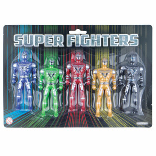 SUPER FIGHTERS - 5 Veiksmo Figūrėlės ant Kortelės (6 vnt.)