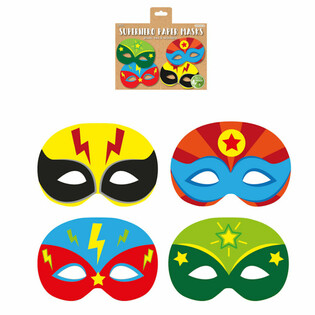 ECO FRIENDLY - POPIERINĖS SUPERHEROJŲ KAUKĖS (Pakuotėje 12 vnt.)