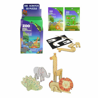 3D Nutrinama Dėlionė &bdquo;Zoologijos sodo gyvūnai&ldquo; (18 vnt. pakuotė)