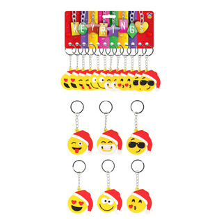 KALĖDINIAI SMILEY RAKTŲ PAKABUKAI (12 vnt.)