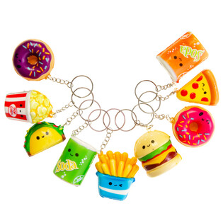SQUISHY GREITO MAISTO RAKTŲ PAKABUKAI EKRANE (24 vnt.)
