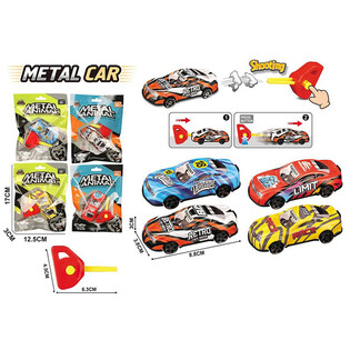 METALINIS AUTOMOBILIS SU PALEIDIMO RAKTU - DOVANŲ MAI&Scaron;ELYJE - MI&Scaron;RIOS SPALVOS (24 vnt.)