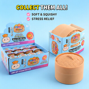 RAGE - Squishy SUGAR EDITION Bun Dumplings MAŽI (5.3 x 5.3 x 4.1 Cm) Viral 2026 Fidget Toy (24 vnt.)
