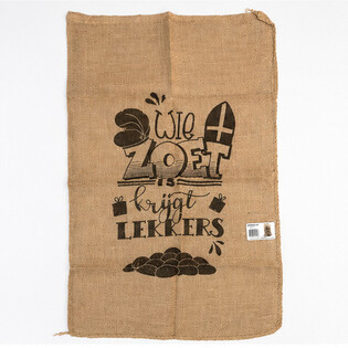 DIDELIS DŽIUTO MAI&Scaron;AS SINTERKLAAS - SU UŽRA&Scaron;U: WIE ZOET IS KRIJGT LEKKERS - Apie 60 x 100 cm (1 vnt.)