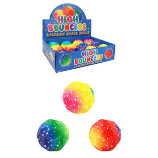 &Scaron;OKLUSIS KAMUOLIUKAS HIGH BOUNCE RAINBOW SPACE - DĖŽUTĖJE (12 vnt.)